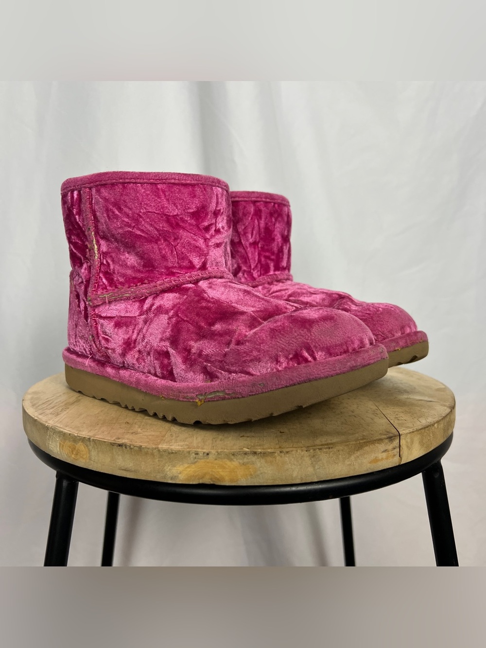 Ugg Classic Mini II Crushed Velvet Raspberry Sorbet Boots